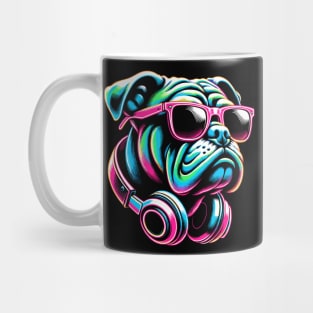 Bulldog With Sunglasses And Headphones Mug